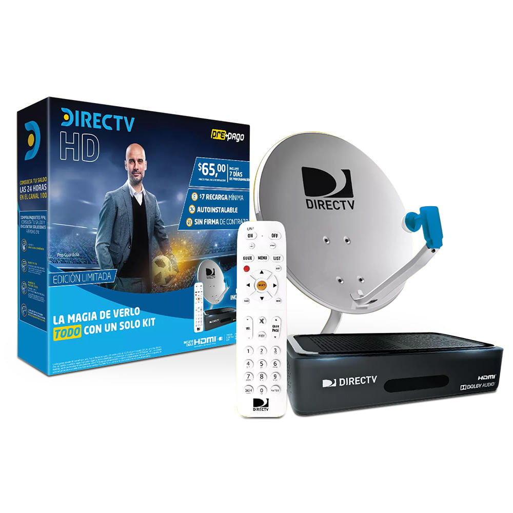 Kit Prepago DIRECTV HD Imagen y Sonido 100 digital Comandato