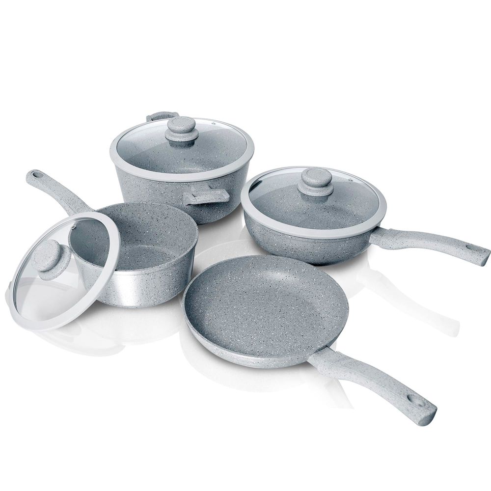 Batería 7 Piezas en Mármol | Juego de ollas Inducción Chef Master